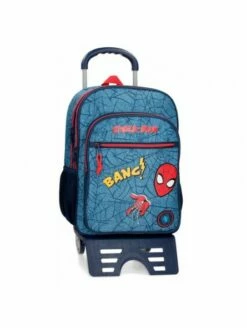 Marvel Mochila Dos Compartimentos Con Carro Spiderman Denim