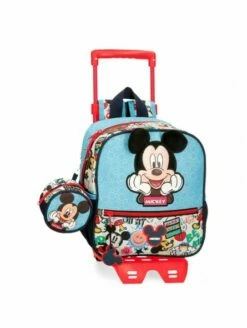 Disney Mochila Guardería Con Carro Mickey Be Cool
