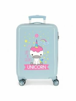 Maleta Cabina Rígida Little Me Unicorn Celeste
