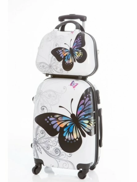Set Maleta Mediana + Neceser Mariposas -Maletas Tony Tienda de ventas neceser mas maleta mediana mariposas